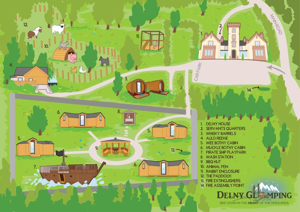 Delny Glamping And Farm Animals Hotel อินเวอร์กอร์ดอน ภายนอก รูปภาพ